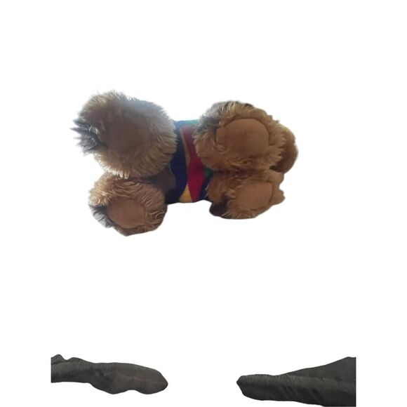 Dan Dee Kids Brown Multi Color Striped Sweater Dog Plush Toy - Picture 3 of 11
